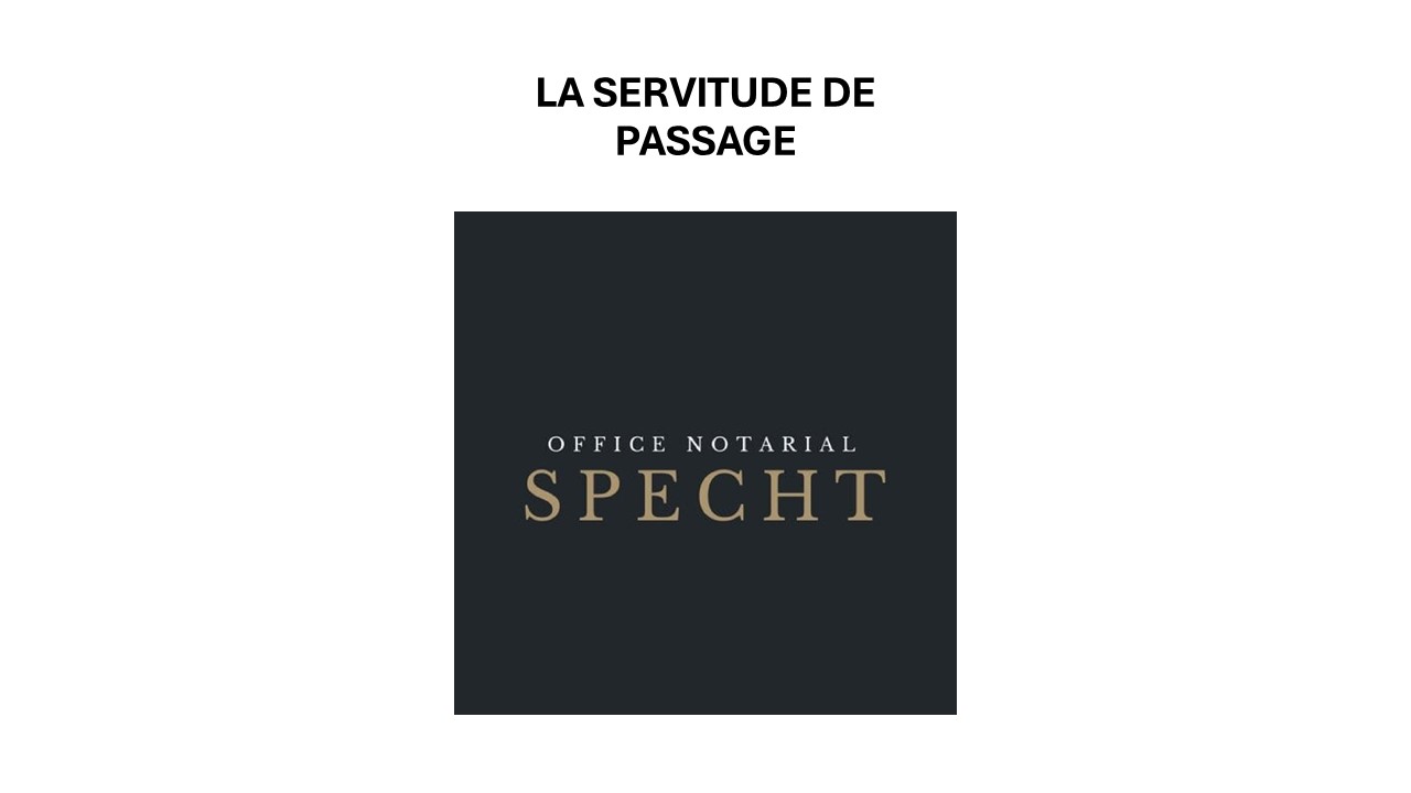La servitude de passage